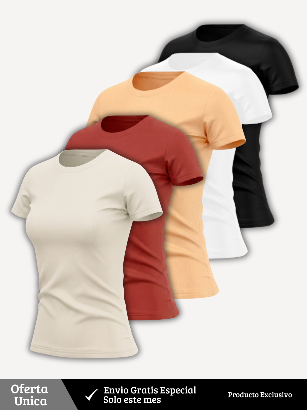 Pack x5 Camisetas Dama